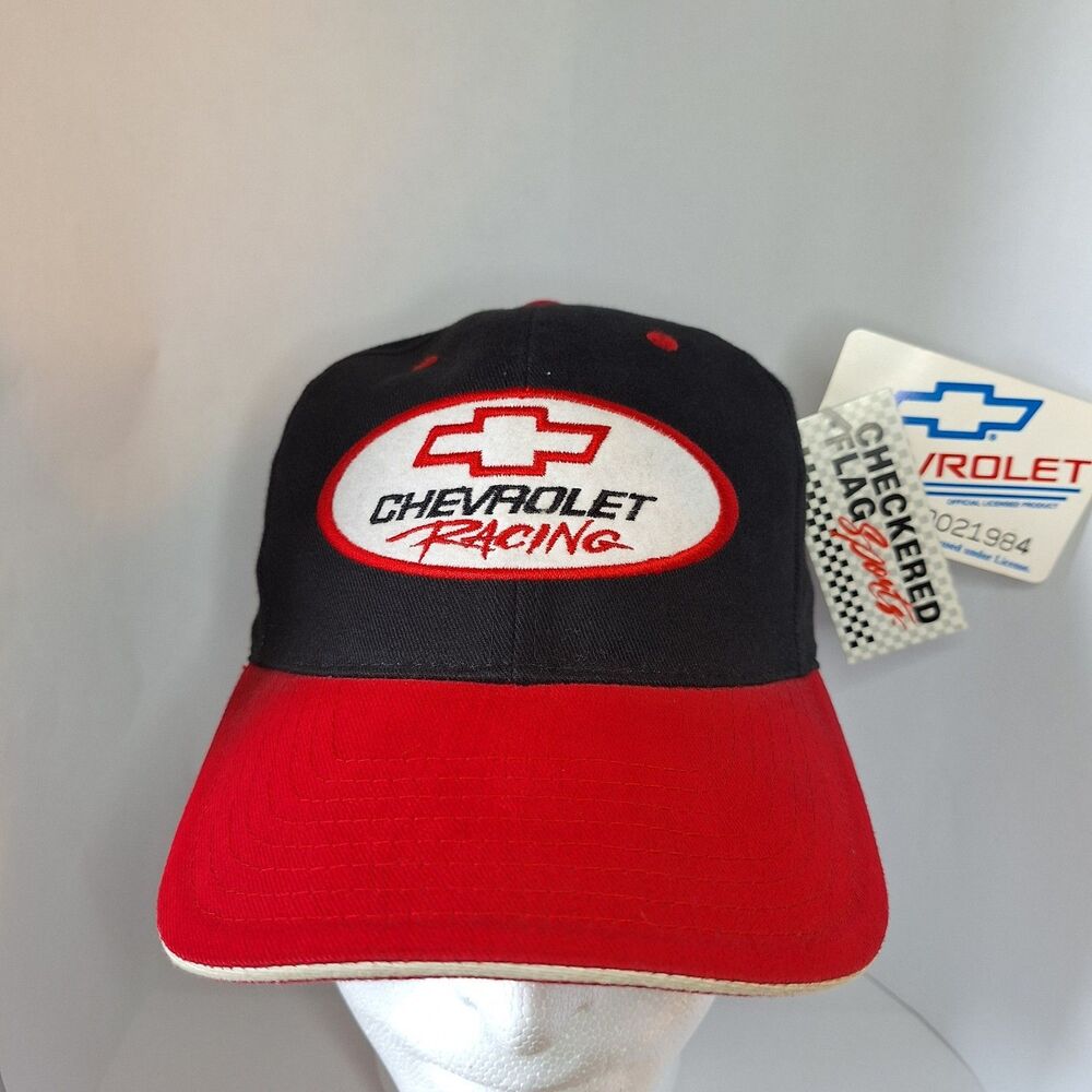 NWT Vintage Deadstock Black Red Chevrolet Racing Embroidered NASCAR SnapBack Hat